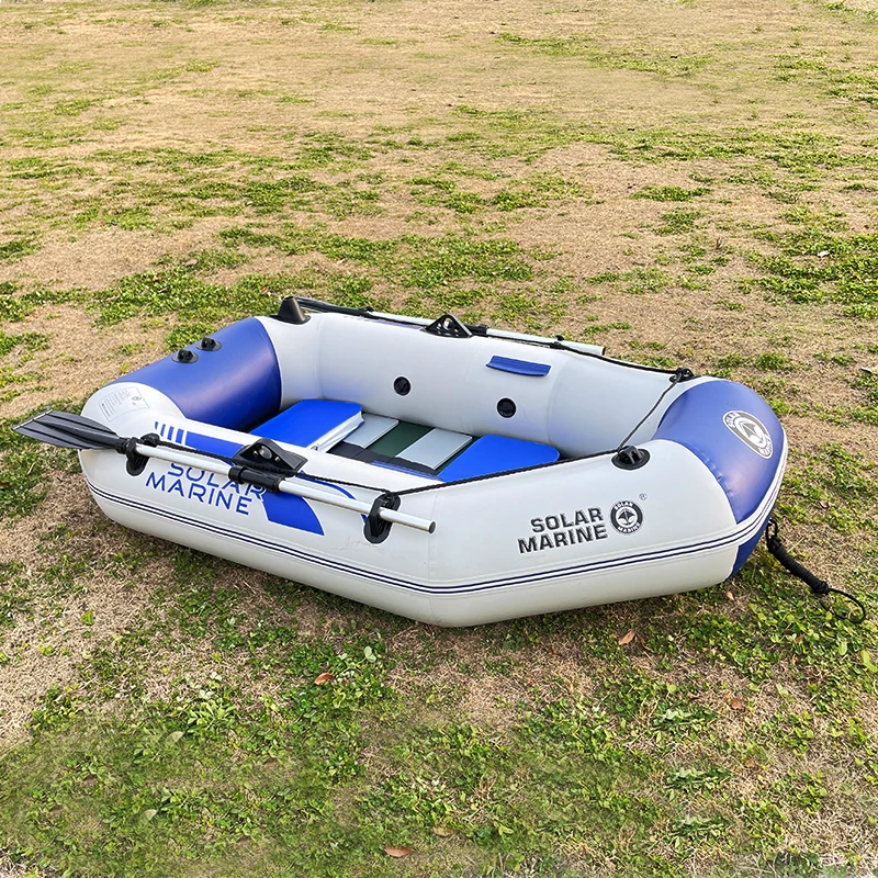Solar Marine B200-1 200 CM 2 Person PVC Rowing Fishing Boat Inflatable Kayak Canoe Wooden Floor with Outboard Install Bracket
