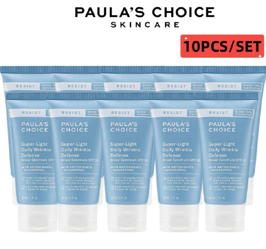 

10pcs Paula‘s Choice RESIST Super-Light Daily Wrinkle Defense Matte Tinted Face Moisturizer UVA Protection Mineral Sunscreen 60g
