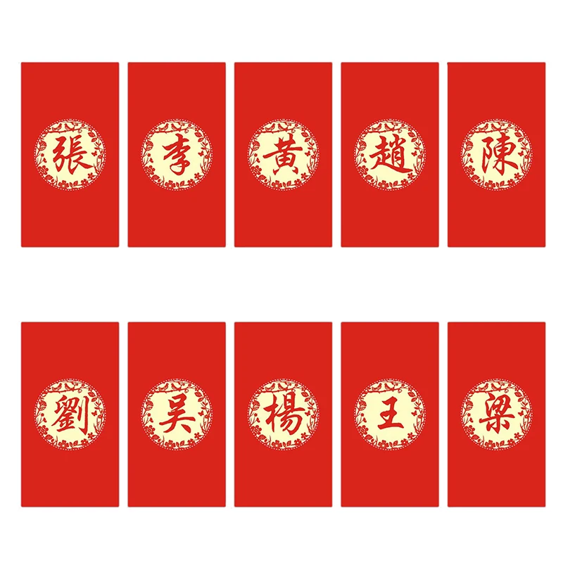 

30Pcs/Set Red Envelope Chinese Surname HongBao New Year Money Wedding Lucky Universal Decorative Envelopes Birthday Red Envelope
