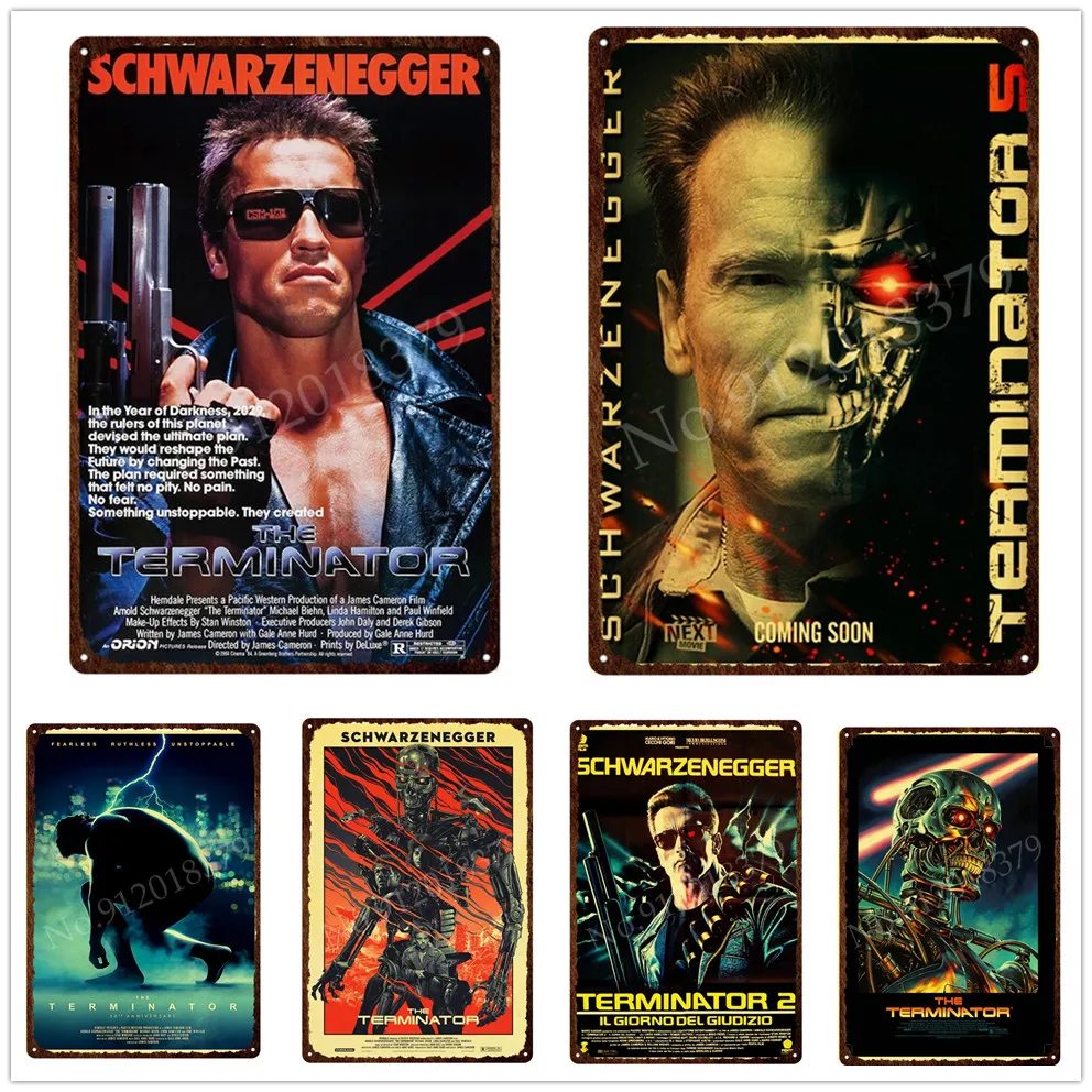 Plaque métal film Terminator Schwarzenegger neuve 20x30cm