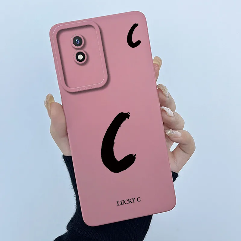 Lucky Initial Letter Silicone Soft Phone Case - Stylish Protective Bumper Cover