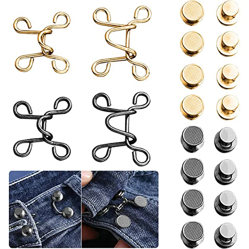 Wholesale SUPERFINDINGS 6 Sets 4 Sizes Adjustable Waist Buckle Extender Set  Jean Button Pins No Sewing Required Pant Waist Tightener Jeans Extender  Nail Free for Jeans Pants Skirt Supplies 