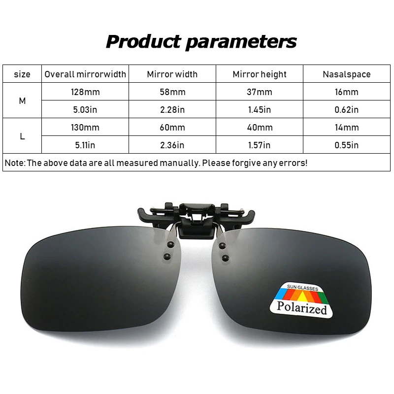Polarized Sunglasses 2Pcs Set Myopia Glasses Clip Driver Fishing Night Vision Myopia Clipon Sun Shading Eyeglasses