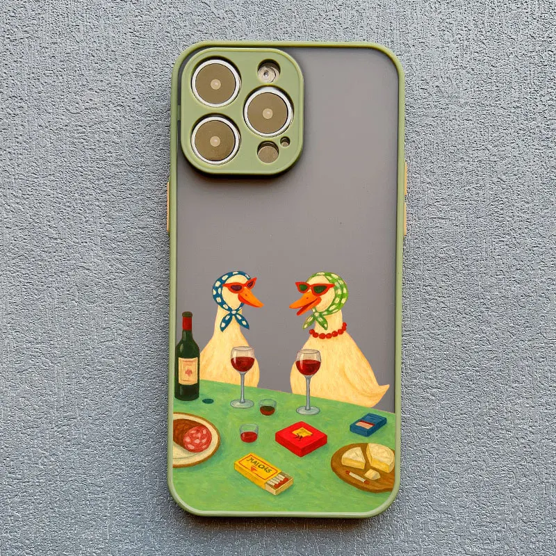 Adorable Cartoon Pet Shockproof Matte Phone Case Cover