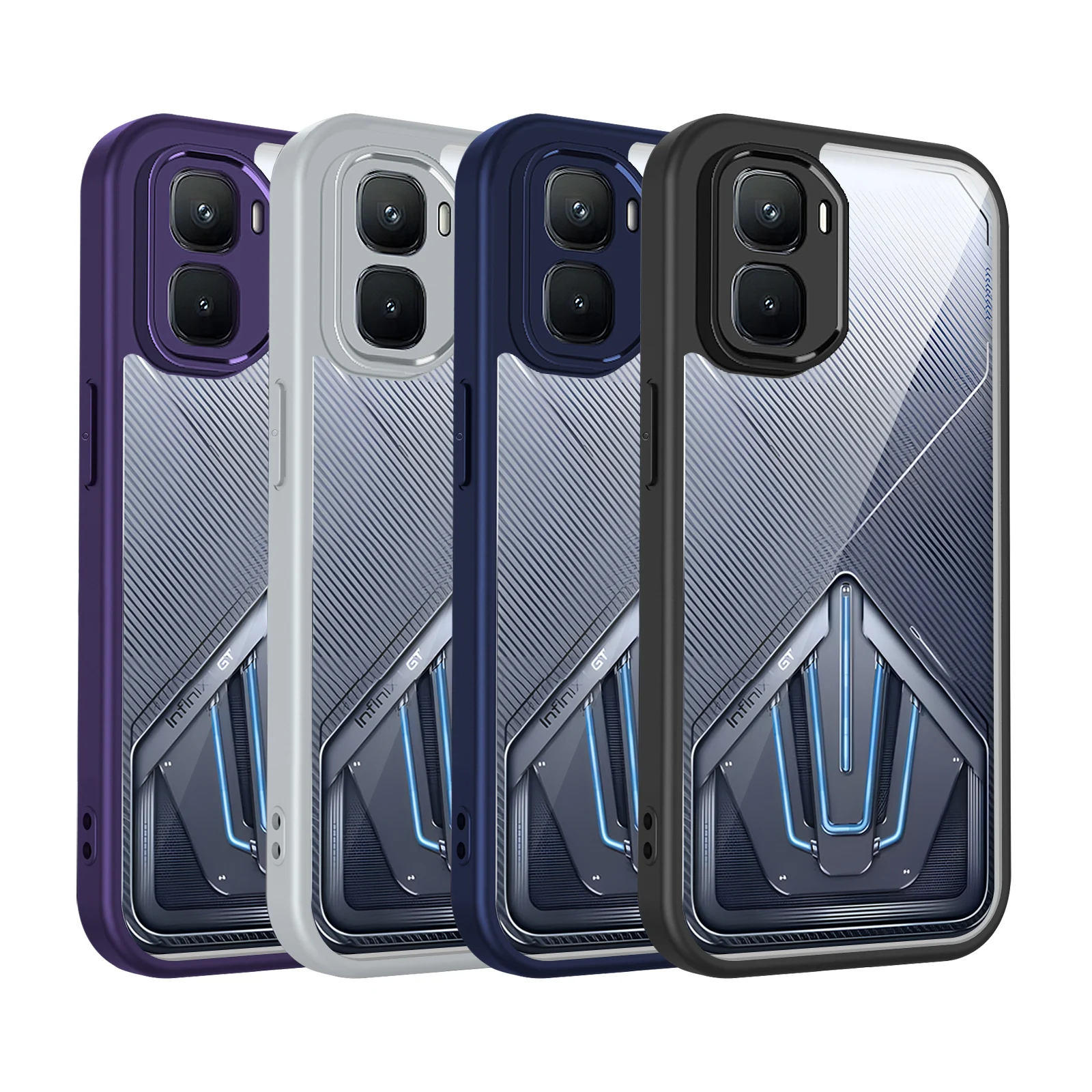 Shockproof Silicon Bumper Case with Clear Matte Back Cover