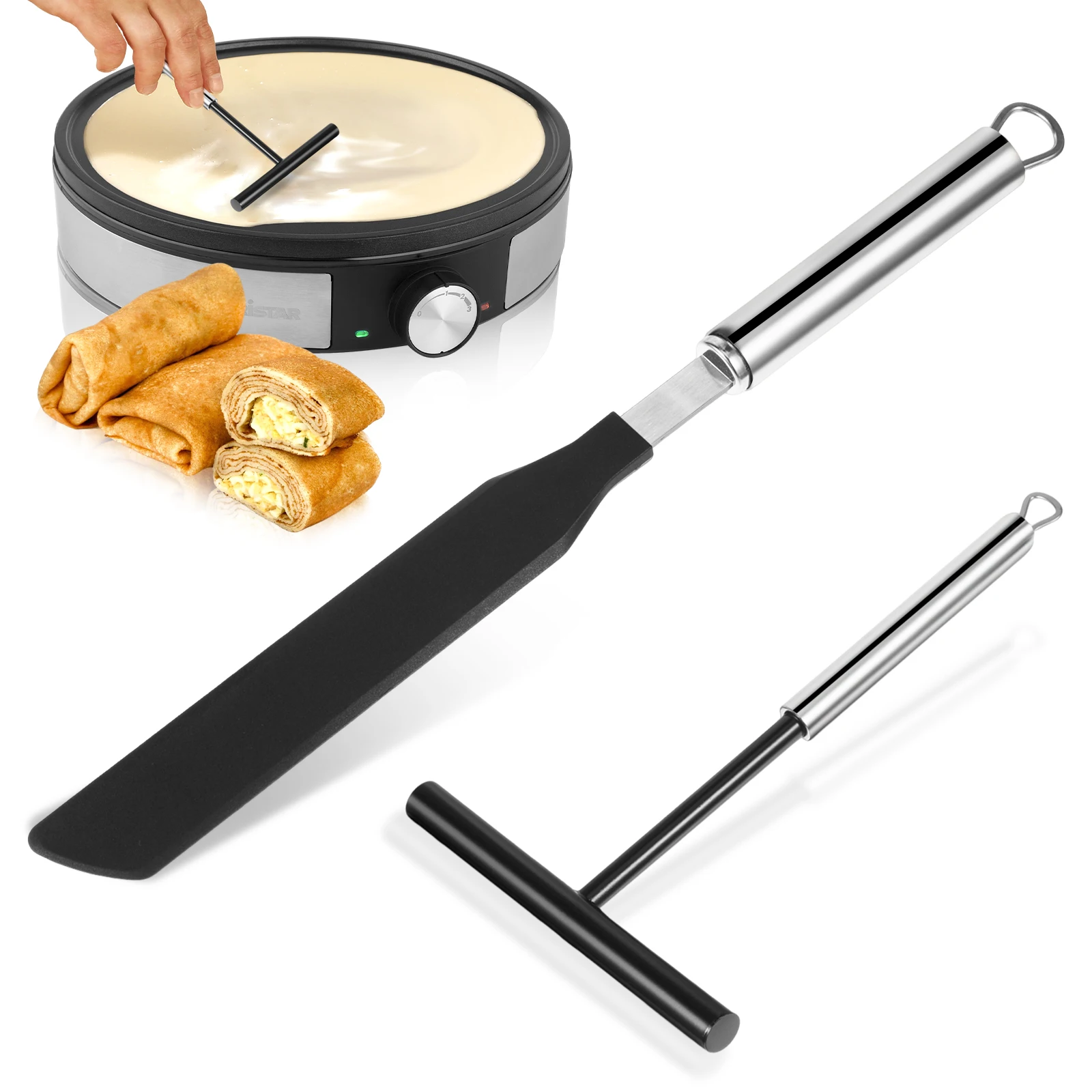 Attractive T Shape Crepes Spreader Scraper For Practical Pancake Batter Spreading Easy