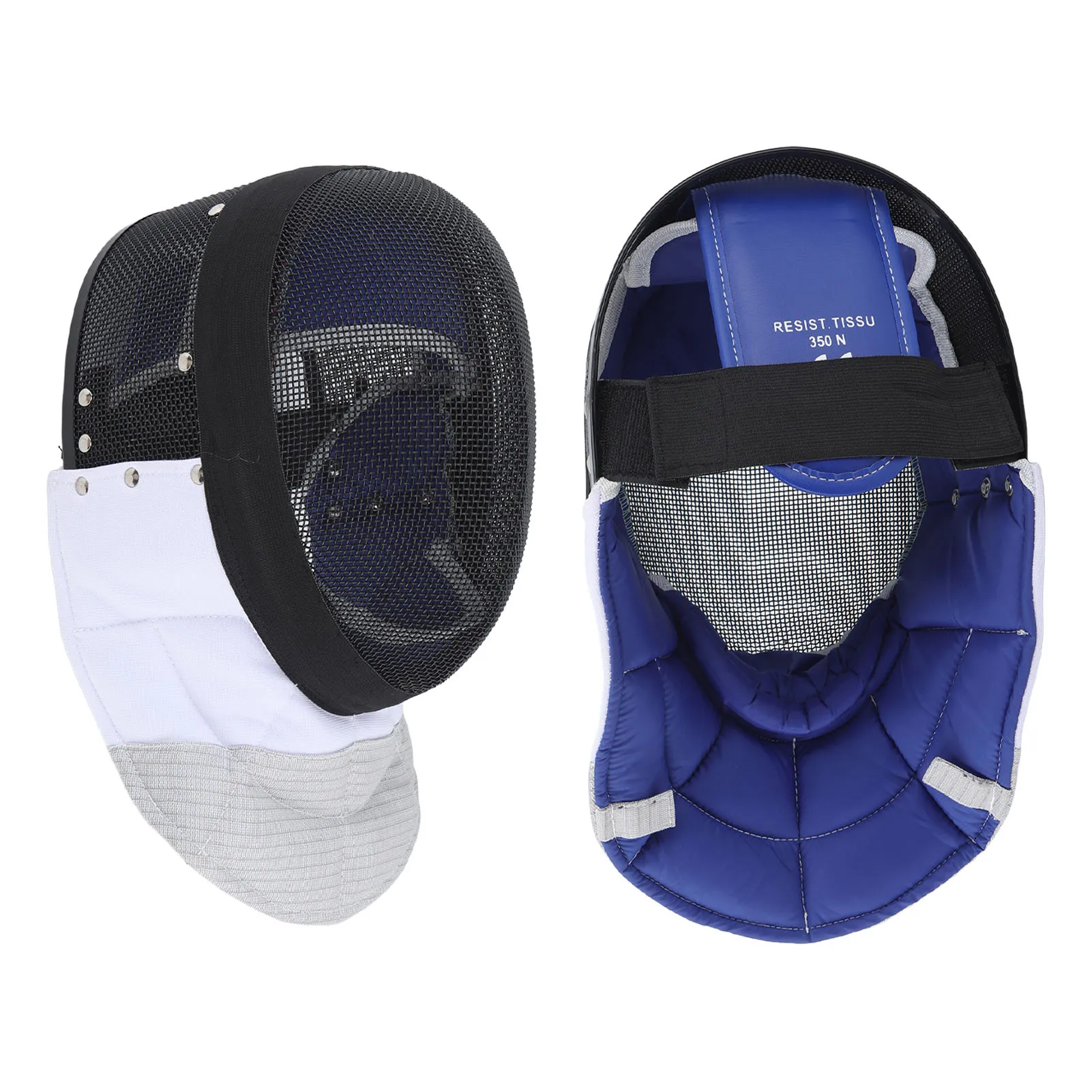 Fencing Sports Mask Fencing Protective Helmet with Padded Bib for Daily Practice and Competition Black Fencing Protective Gear 3