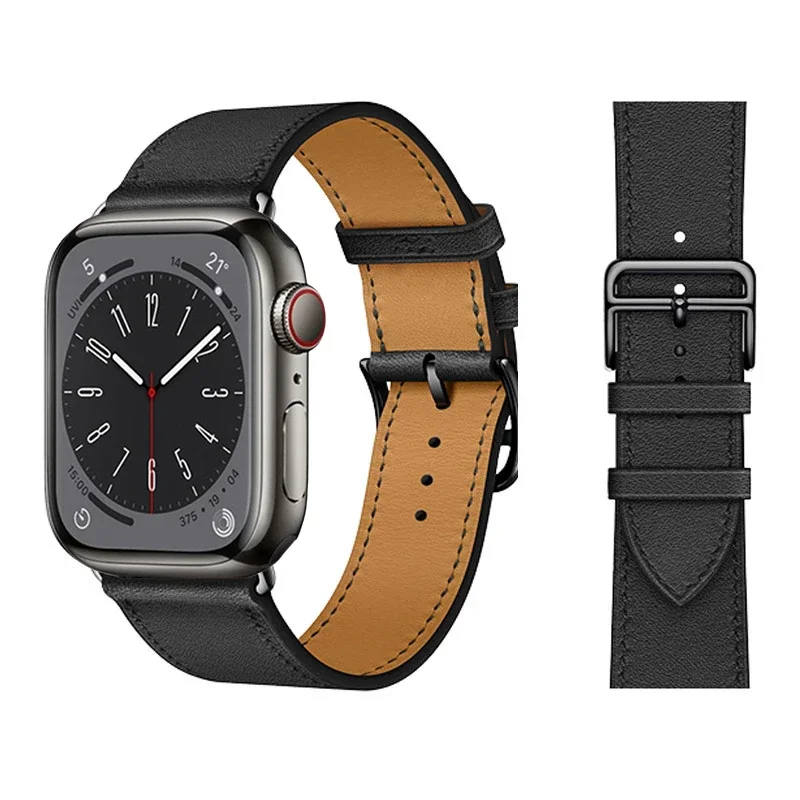 Premium Genuine Leather Watch Strap - Elegant and Versatile Wristband Bracelet