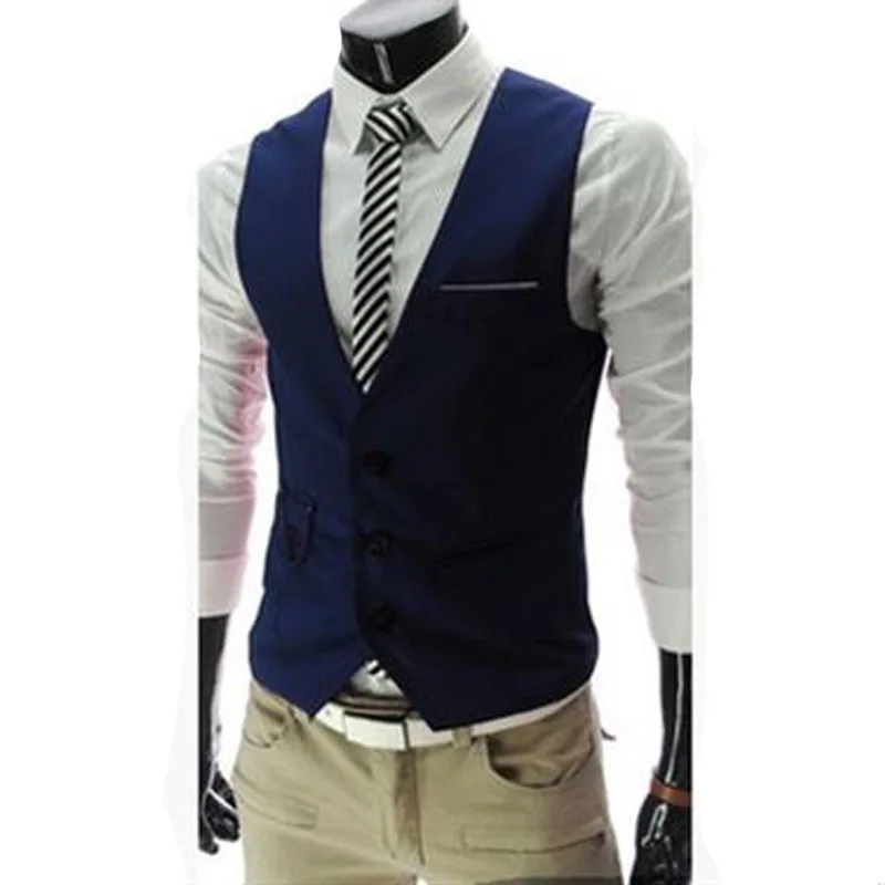 Men's Suit Vest New Slim-Fit Korean-Style Men's Work Clothes Vest Male Business Wear