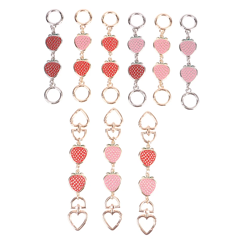 

New 1PC 16/14CM Cute Strawberry Shaped Extender Chain Replacement Strap For Bags Decoration Extension Chain Accessories