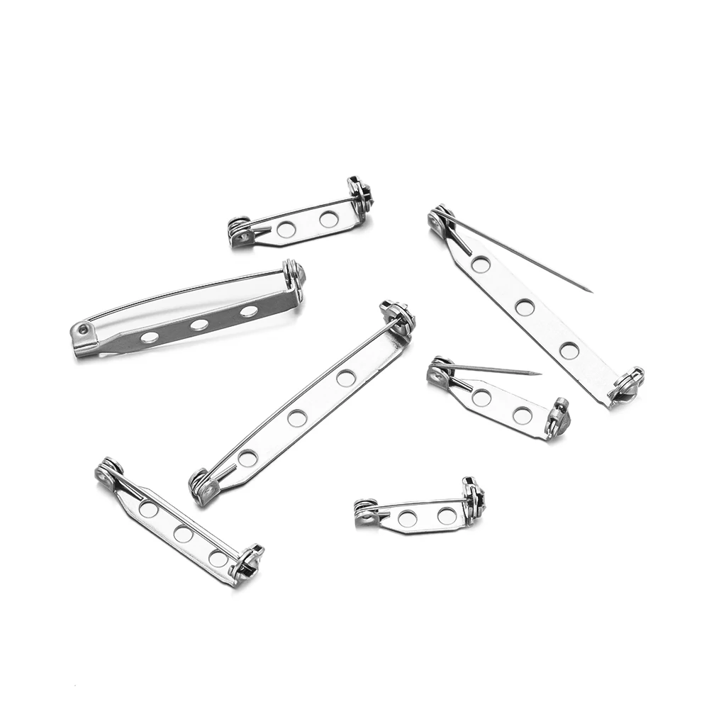 10 Stück Edelstahl Bar Stifte Brosche Verschluss Pin Rücken Sicherheits verschluss DIY Namensschilder Brosche Handwerk Abzeichen Schmuck Herstellung Lieferungen – Detail 2