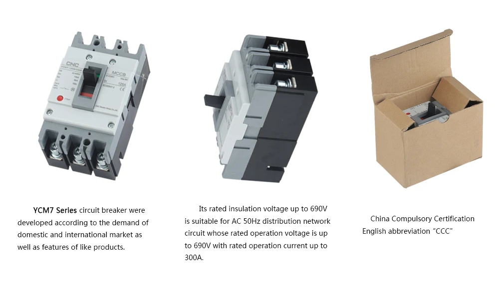50A 63A 80A 100A 125A do CNC YCM7-125S MCCB AC400V 15kA