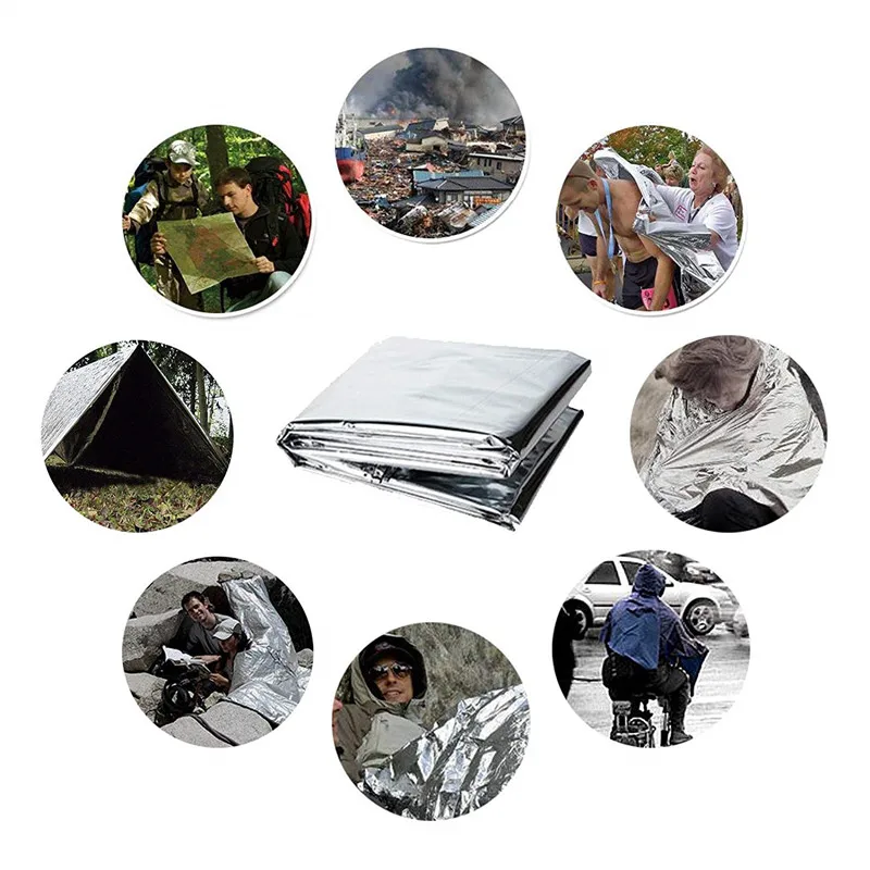 3 Pcs Emergency Blanket Thermal Mylar Space Blanket Silver Foil Blanket Survival 3 Pcs Emergency Blanket Thermal Mylar Space Blanket Silver Foil Blanket Survival