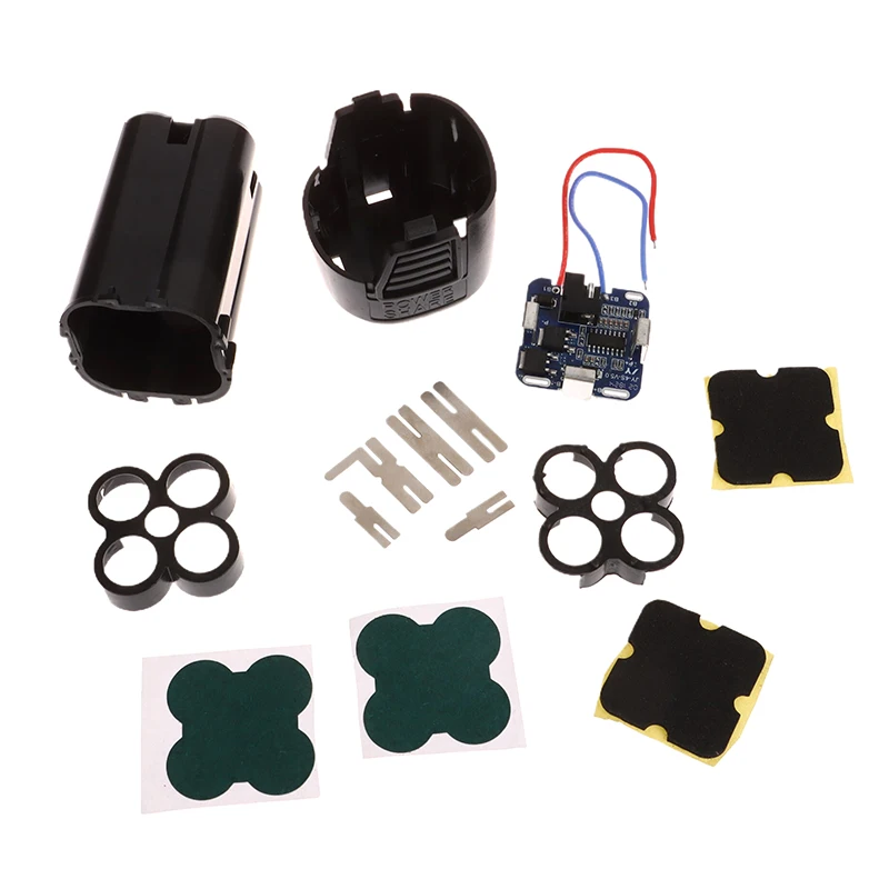 Lithium Battery Storage Box 1Set 4S BMS 18650 Lithium Battery Storage Box 16.8V BMS PCBA for Electric Tool with Holder Nickel Capacity Label