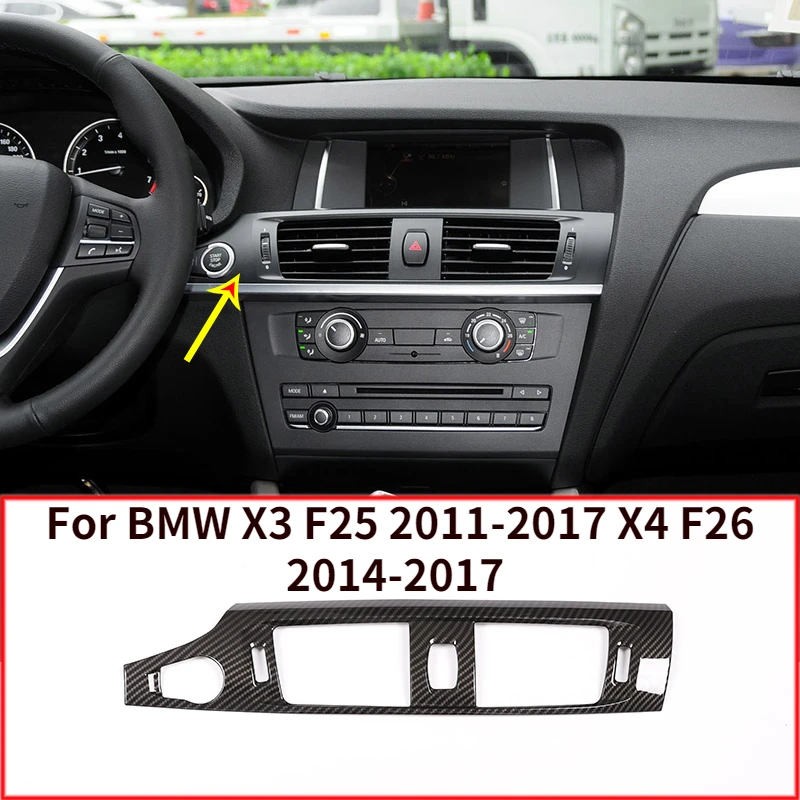 

Автомобильные аксессуары для BMW X3, F25, 2011-2017, X4, F26, 2014-2017, хромированная центральная консоль из АБС-пластика, кондиционер, решетка вентиляционного отверстия, рамка, отделка