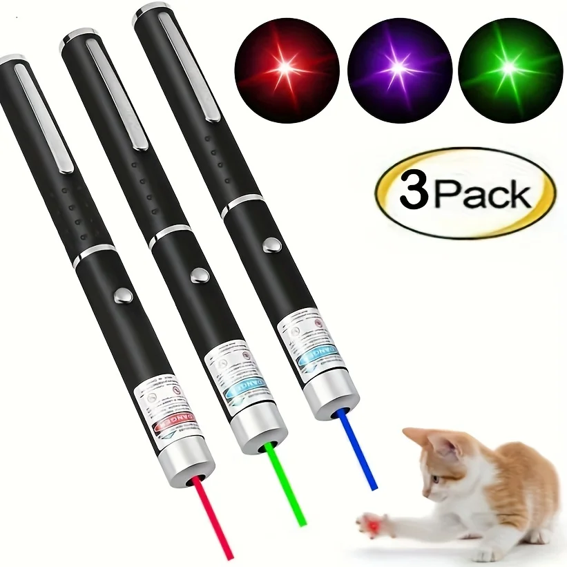 

3pcs Three-color Laser Pointers, Outdoor Portable Flashlights, Favorite Toys For Cats And Dogs Pet Laser Pointer