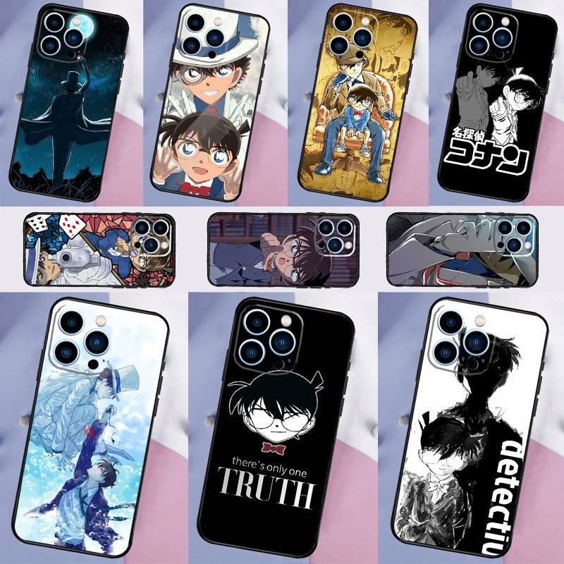 Custodia Detective Conan Per Iphone 15 13 12 11 14 Pro Max Mini X Xr Xs Max 7 8 Plus Se 2020 Cover Posteriore Paraurti