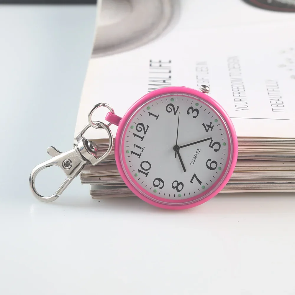 Pocket Watch Fashion Nurse Watch Keychain Mini time reminder portable for Women Men Trendy Electronic Clock Key Chain