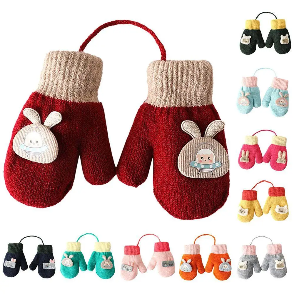 Soft Boys Infant Children Toddler Girls Baby Knitted Gloves Baby Mittens Warm Mittens Cartoon Gloves