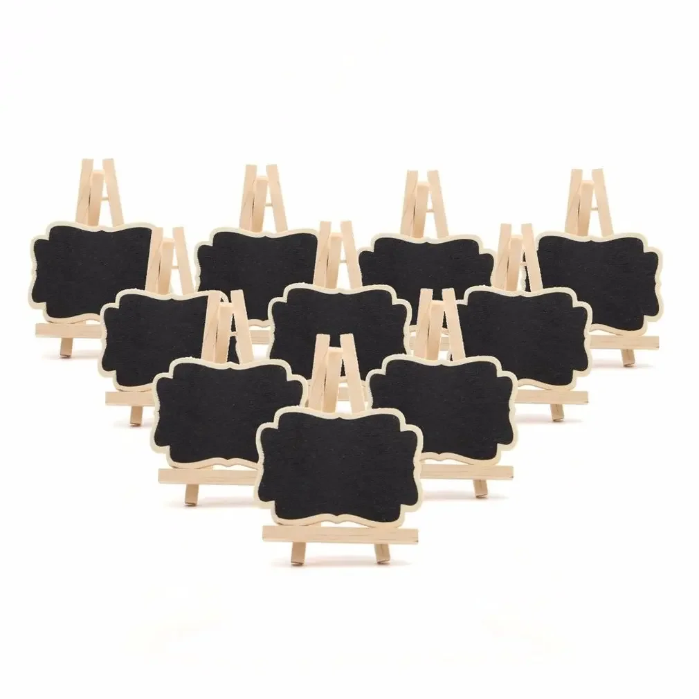 Wooden Blackboard Universal Message Board Mini Chalkboard Portable Wedding Party Decor Decorative Parts 10 PCS/Set