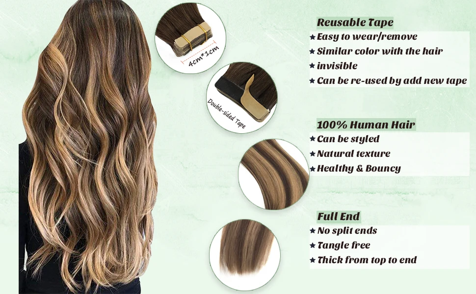Sf21aa6df69d14476a9b3bb9ce6511c54G Tape Hair Extensions Human Hair Real Remy Tape in Hair Extension Seamless Skin For Salon High Quality Natural Hair Transplant Mallzona