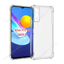 Shockproof Anti - Falling Soft TPU Back Cover Case for Vivo IQOO Z3 (Clear)