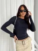 Women Casual Long Sleeve T-Shirts Spring Autumn Solid Slim Fit Pullovers Tees Shirts Female Streetwear Base Tees Tops  Casual 2