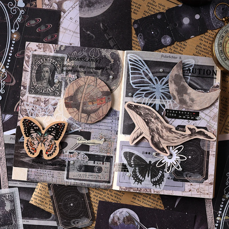 Vintage DIY material decorative stickers Scrapbooking Material handmade Diary Album Junk Journal Supplies 100 pcs