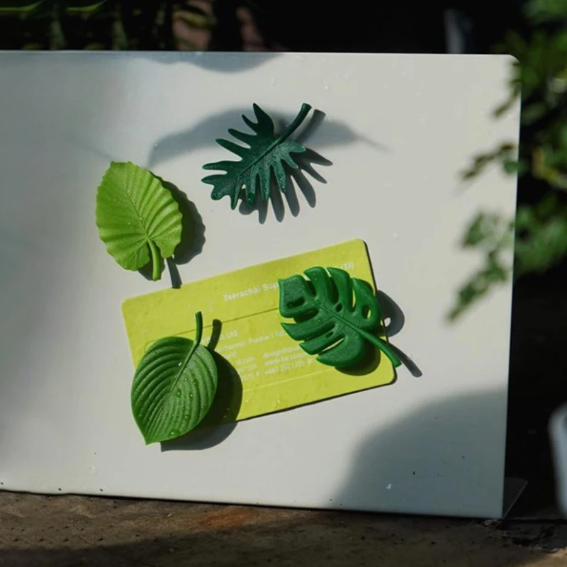 Fridge Magnets 4Pcs ABS Mini Waterproof Tropical Leaves