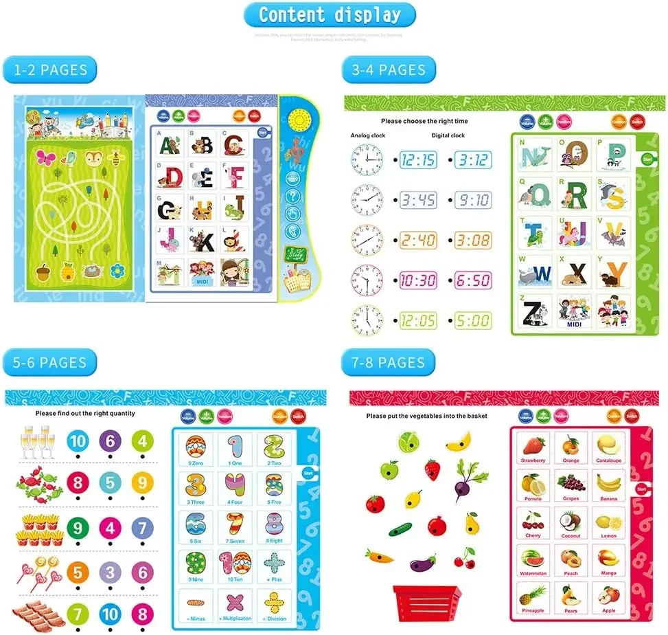 English Sound E-Book for Kids Interactive Children's Sound Book Learning Pen Parent-child Interaction Fun Educational Toys 3