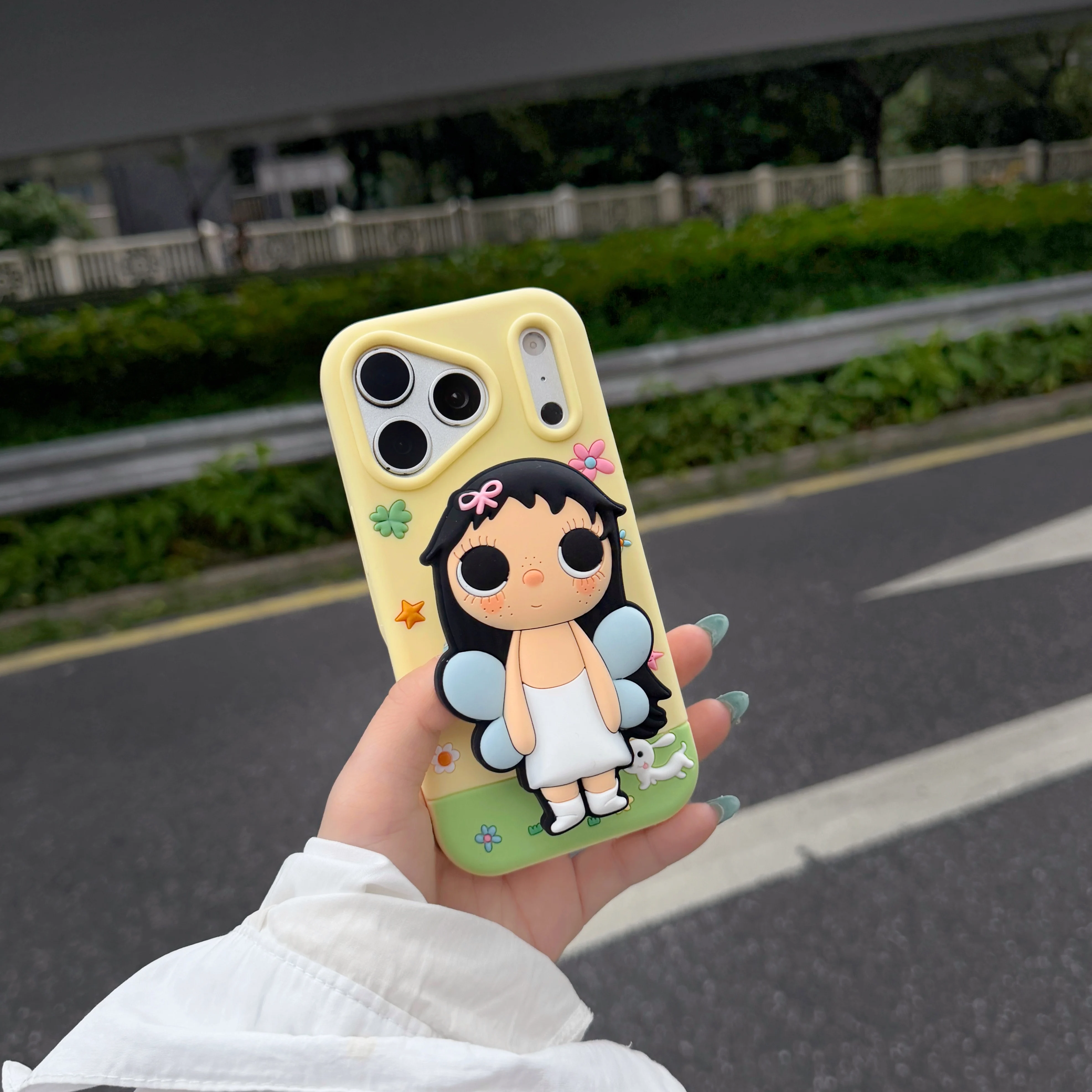 Adorable Y2K Style 3D Standing Doll Stand Phone Case - Soft Silicone Protective Cover