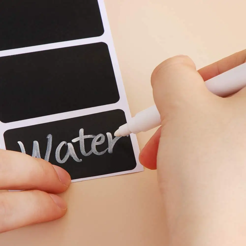Erasable Chalkboard Labels 120pcs Assorted Shapes Removable Label Stickers Storage Bins Jars Bottle Labels Food Label Craft