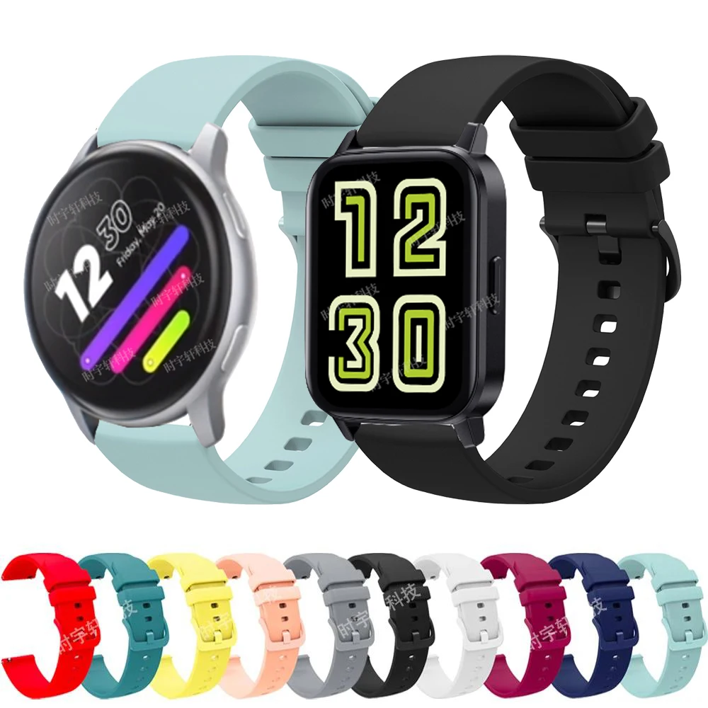 

For DIZO Watch 2 Sports Smartwatch Band 20mm 22mm Silicone Replacement Strap For Realme Techlife Dizo Watch R Talk/D Bracelet