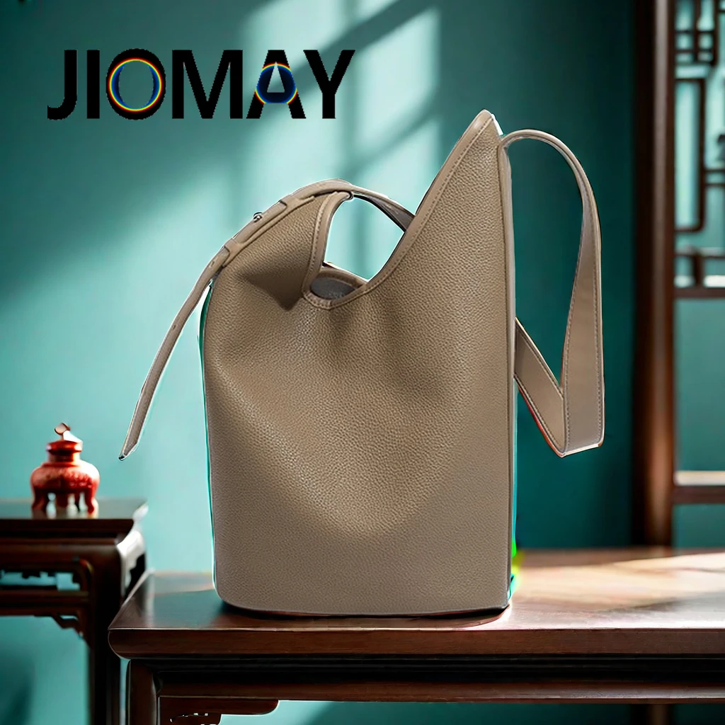 

JIOMAY Women Vintage Bucket Bag High-End Leather Messenger Bag 2024 Luxury Designer Handbag Shigh-Capacity Shoulder Bag Big Bags