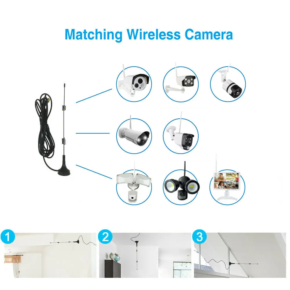 7Dbi 2.4G/5G/5.8G Wifi 안테나 부스터 공중 연장 케이블 무선 IP 카메라용