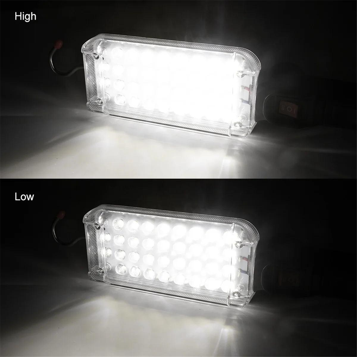 BAAU Portable USB Rechargeable Work Light COB Repairing Lamp with Magnet & Hook 34 LED Camping Lamp Flashlight