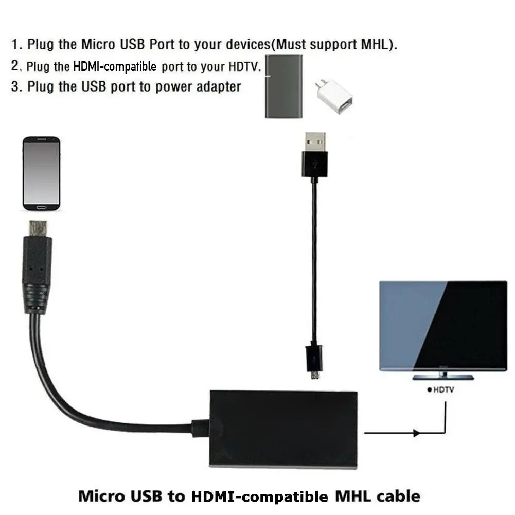 ũ USB 2.0 MHL to HDMI ȣȯ ̺, HD 1080P, Ｚ HTC LG ȵ̵ , ̴ ũ USB  