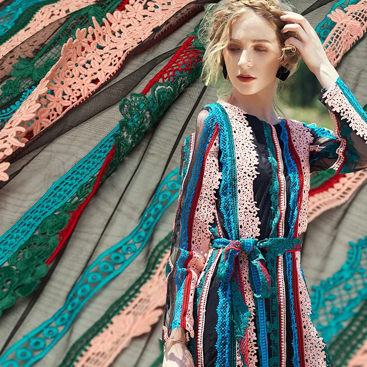 

Высококачественная кружевная ткань в полоску с вышивкой, кружевная ткань, свадебное платье, Тюлевая ткань для юбки, ткань для пэчворка, длина