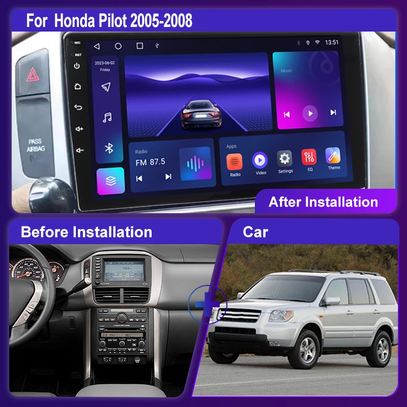 Honda Pilot (with factory nav) 2006-2008 -- 7 Inch Car Radio Wireless –  OttoNavi