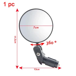 Adjustable 360° Convex Round Motorcycle Handlebar Rear View Mirror (1pc Rearview)