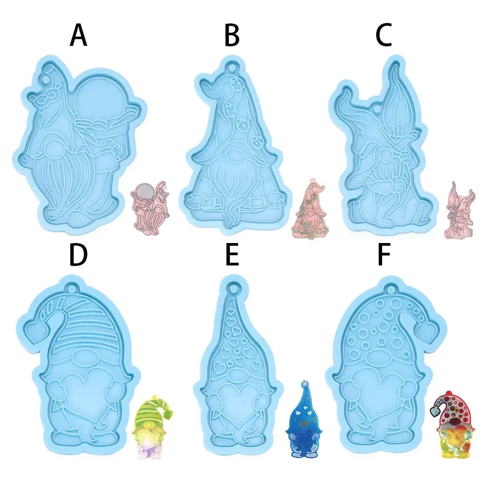 Silicone Mold Merry Christmas Keychain Garden Elves Epoxy Resin Mold Faceless Doll Dwarf DIY Craft Jewelry Pendant Casting Tool