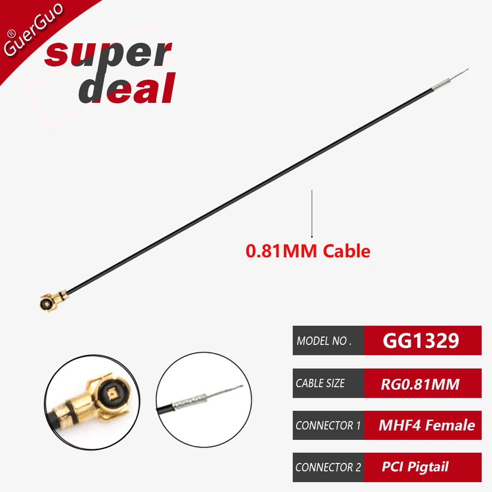5 Stück RG178 Koaxialkabel mit offenem Ende, u.FL MHF Stecker/Buchse, WLAN-Antenne, RG1.13mm Verlängerungskabel – Detail 12