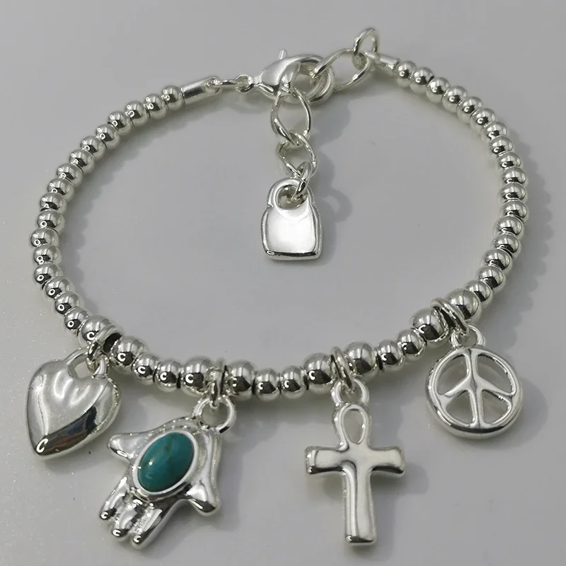 

Очаровательная новинка, романтический милый красивый бирюзовый кулон Будды на руку, Круглый браслет с шариком, женская бижутерия, подарок