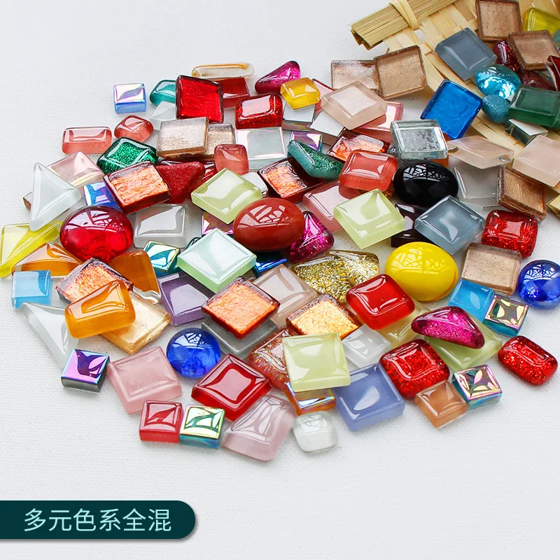 100g Diy Mix Color Glitter Glass Mosaic Stones Mosaic Tiles Glass Pebbles Crafts Material Puzzle For Diy Mosaic Making  arte