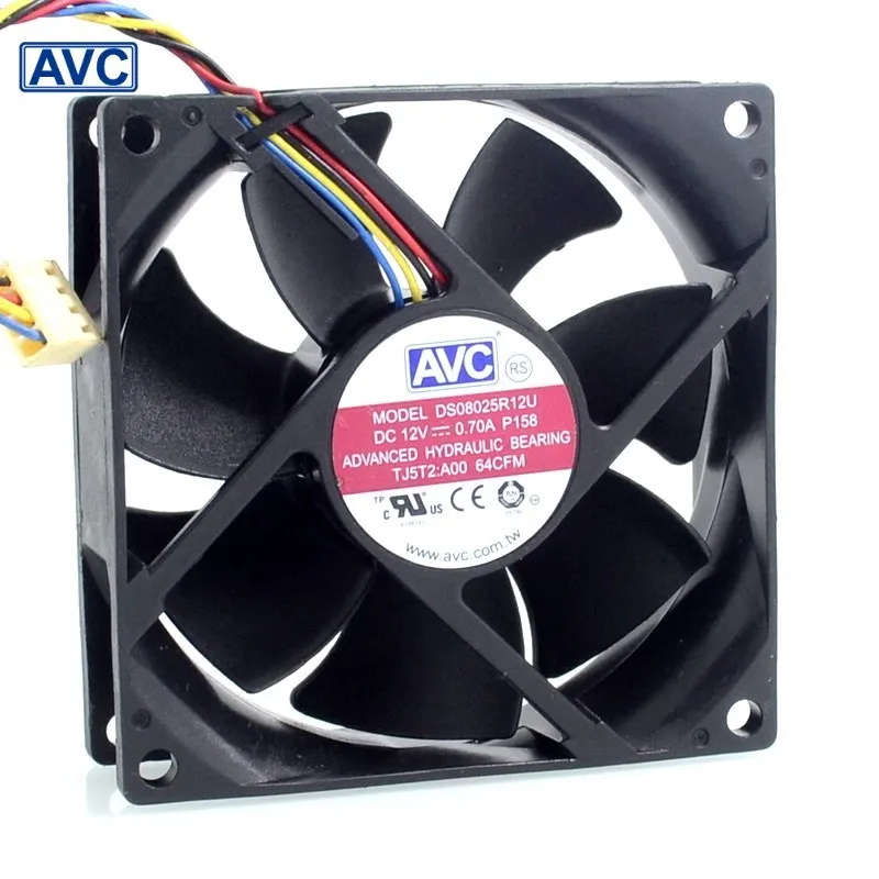 para Avc 8025 80 mm Ventilador de Refrigeração 12v 0.70a Pwm Ds08025r12u Controle de Velocidade do Ventilador de Refrigeração 80*80*25 mm