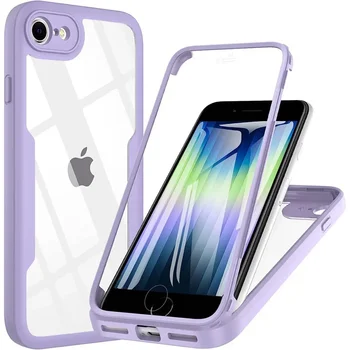 Custodia protettiva per schermo bifacciale a corpo intero 360 per iPhone SE 2020 SE 2022 iPhone 8 iPhone 7 Cover per telefono antiurto