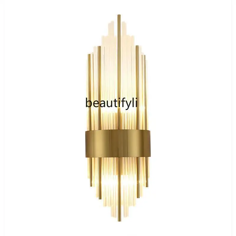 

HJ Crystal Wall Lamp Simple Living Room Bedroom Bedside Corridor Hotel LED Wall Lamp