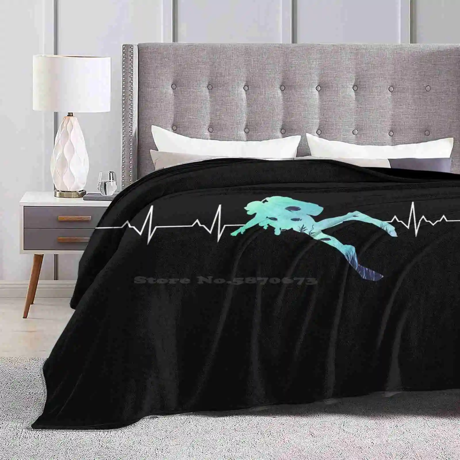 Scuba Heart Beat-Miglior Regalo Per Diver Design Creativo Leggero E Sottile Coperta Di Flanella Morbida Scuba Heart Beat Lovers Scuba Dicing Scuba
