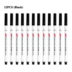 Set of 4/12 Extra Fine Tip Multicolour Dry Erase Markers for Office and School Whiteboards (12 black)