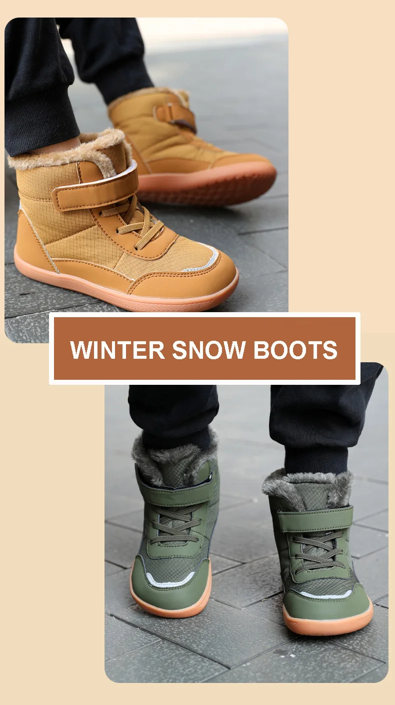 2024 Winter Children Plush Waterproof Fabric Non-Slip Boys Girls Shoes Rubber Sole Snow Fashion Warm Outdoor Boots_voghion.com